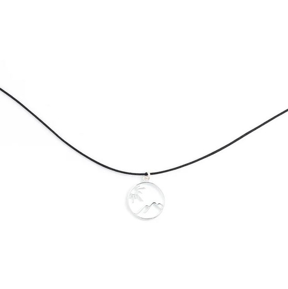 Bronwen Tiny Charm Necklace- Contour Mountain Silver