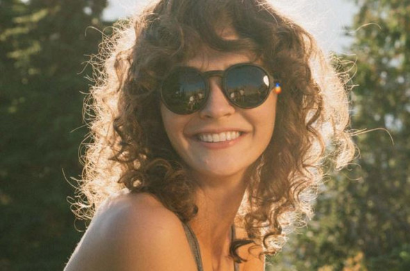 Ombraz Viale Armless Sunglasses  Charcoal w/ Polarized Grey and Blue Mirror