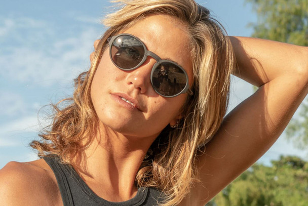 Ombraz Viale Armless Sunglasses  Charcoal w/ Polarized Grey