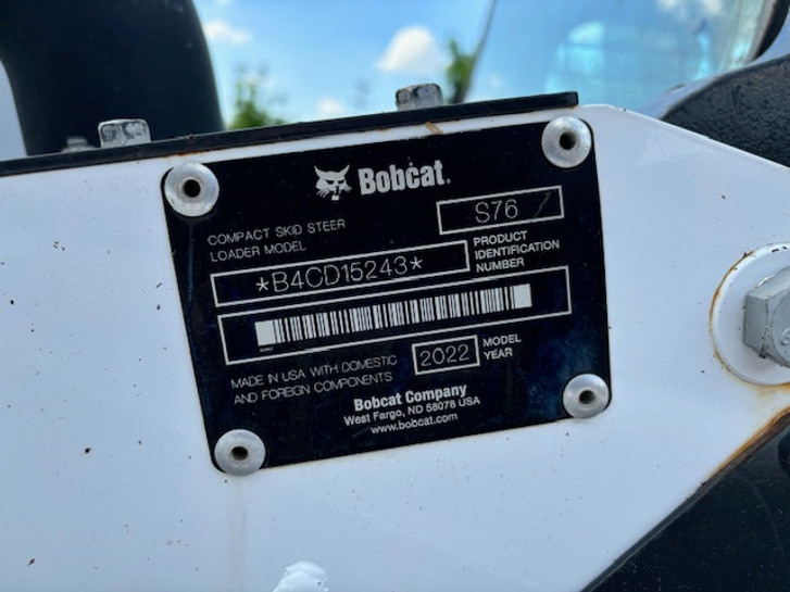 2022 Bobcat S76 Skid-Steer Loader-DS11154