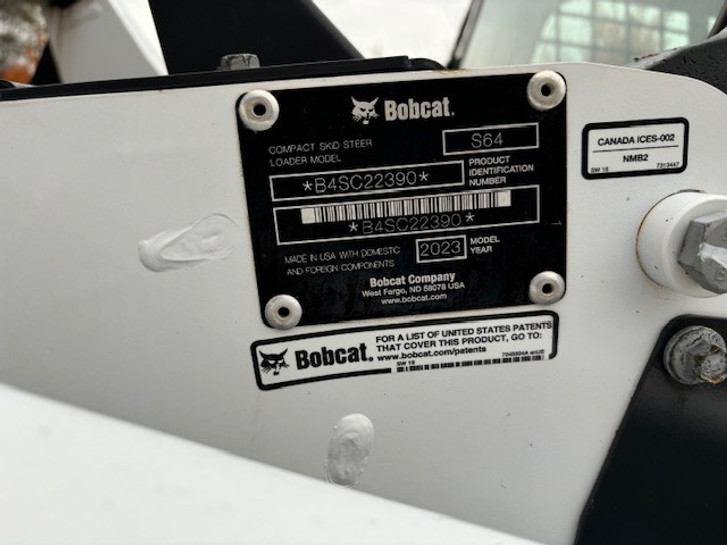 2023 Bobcat S64 Skid-Steer Loader-DS11325