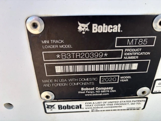 2020 Bobcat MT85 Mini Track Loader-DS11393