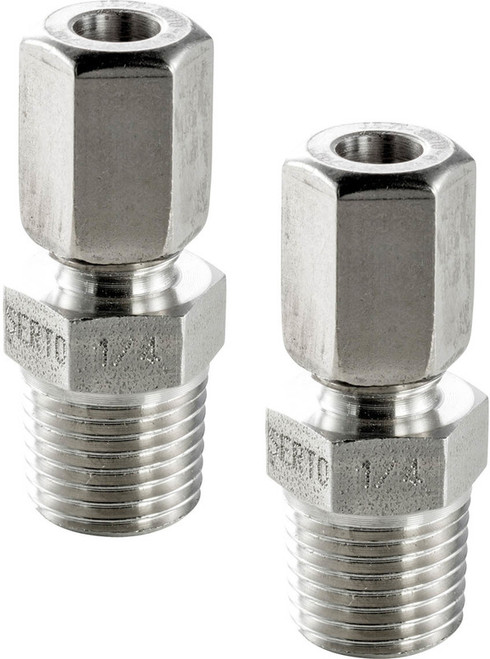 Screw connection set Ø=8 mm brass (2 pcs.)