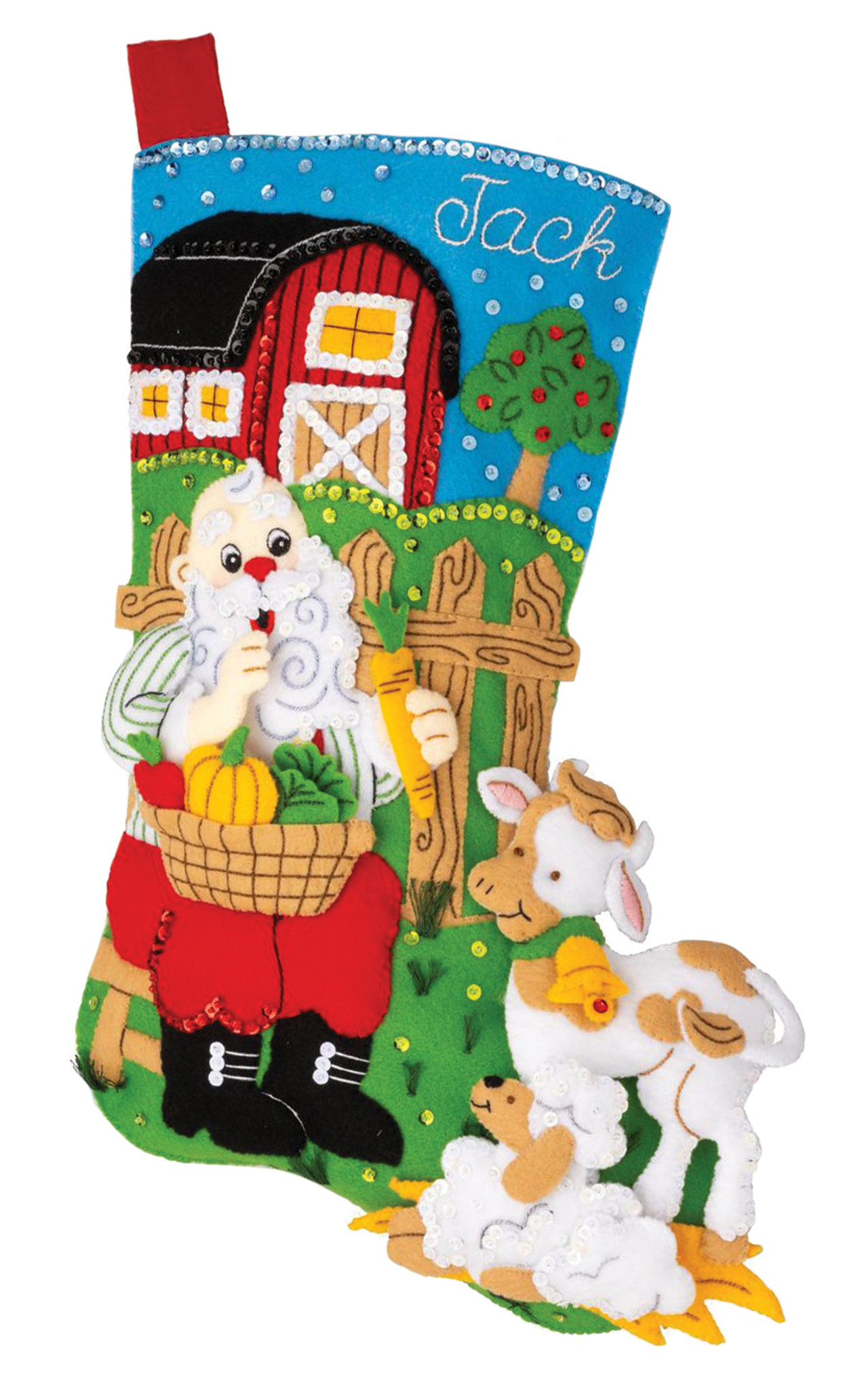 Harvest Time Santa Felt stocking kit from Bucilla available at
