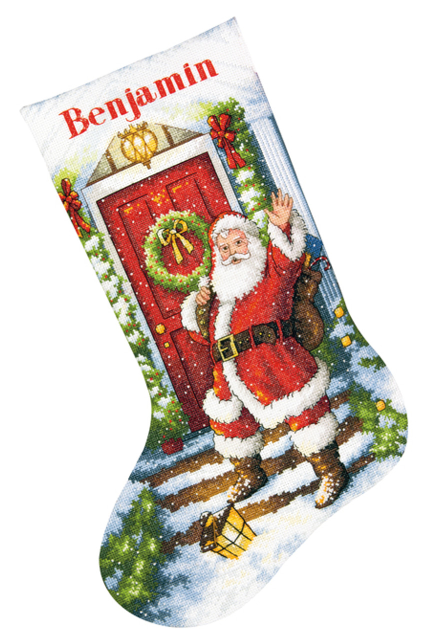 Welcome Santa Counted Cross Stitch Christmas Stocking Kit