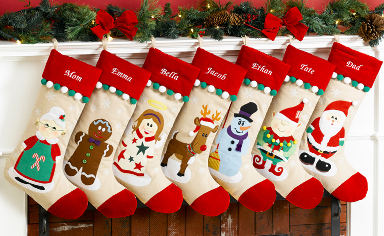  KLL Christmas Traditional Red Personalized Stockings