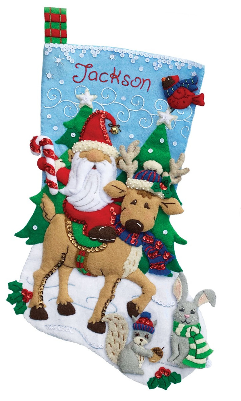 Gnome Cross Stitch Christmas Stocking Kit - MerryStockings