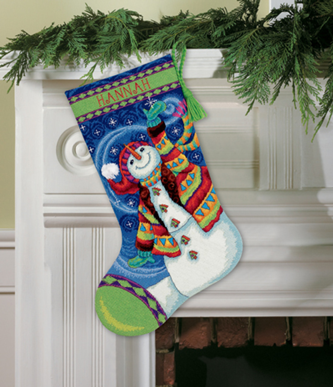 Happy Snowman Needlepoint Stocking Kit