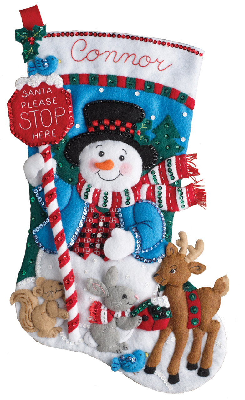 Bucilla Reindeer Santa Christmas Stocking Kit