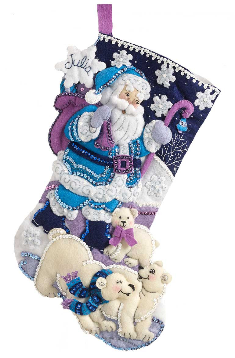 Acrtic Santa Bucilla Christmas Stocking Kit