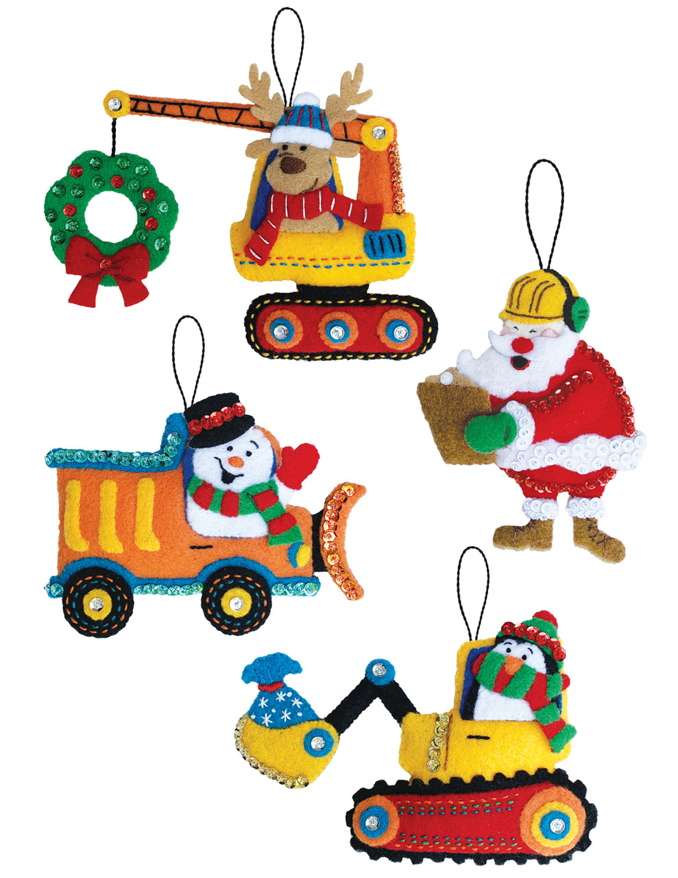 North Pole Construction Crew Co. MerryStockings Felt Ornament Kit