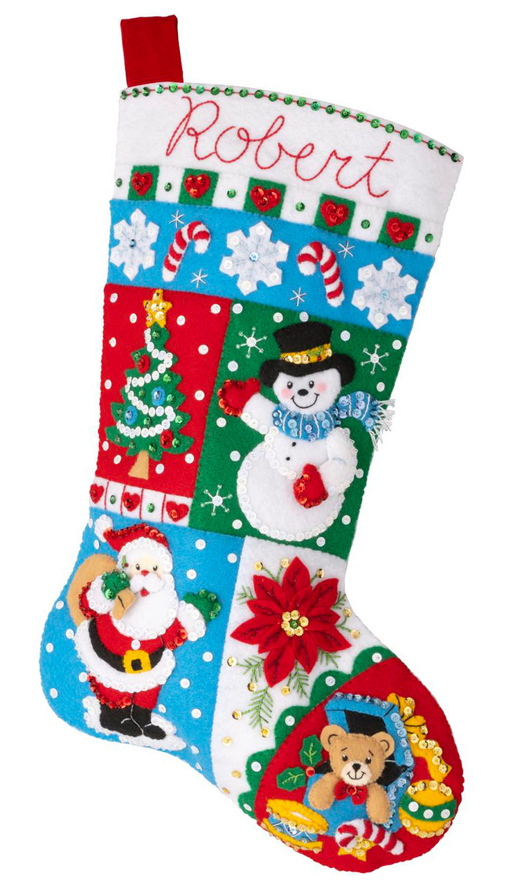 Holiday Patchwork Bucilla Felt Stocking Kit