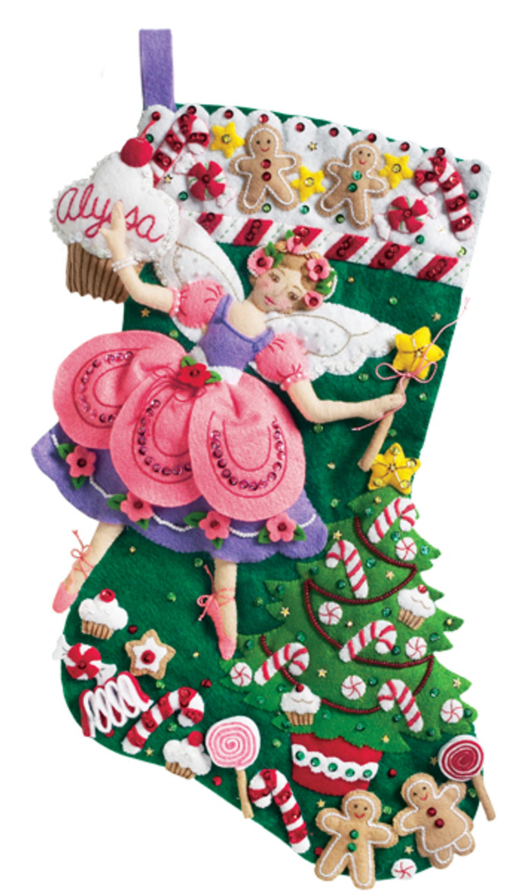 Bucilla Felt Stocking Applique Kit - Sugar Plum Fairy