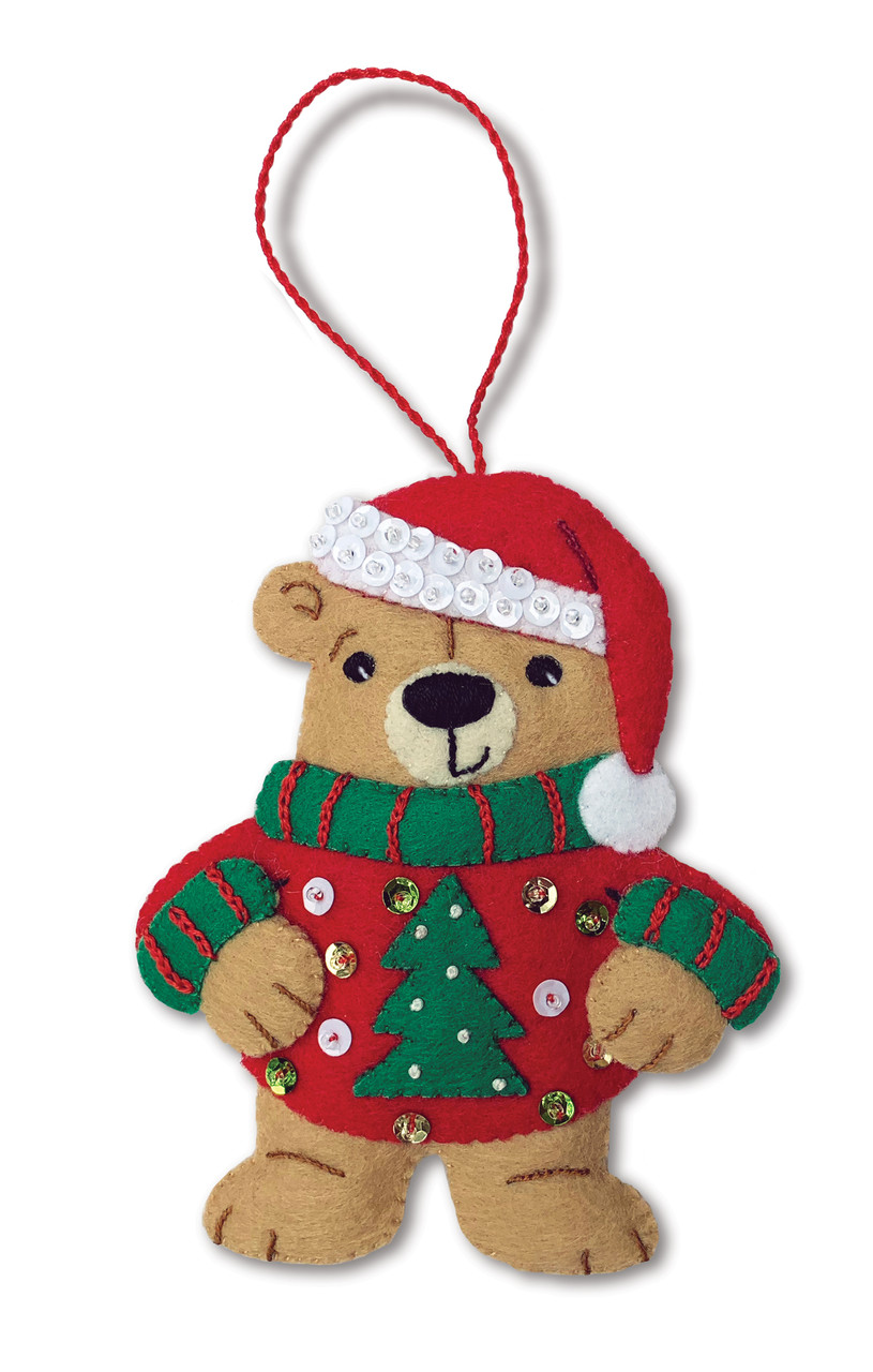 MerryCollectibles UGLY SWEATER BEAR 3, Felt Ornament Kit