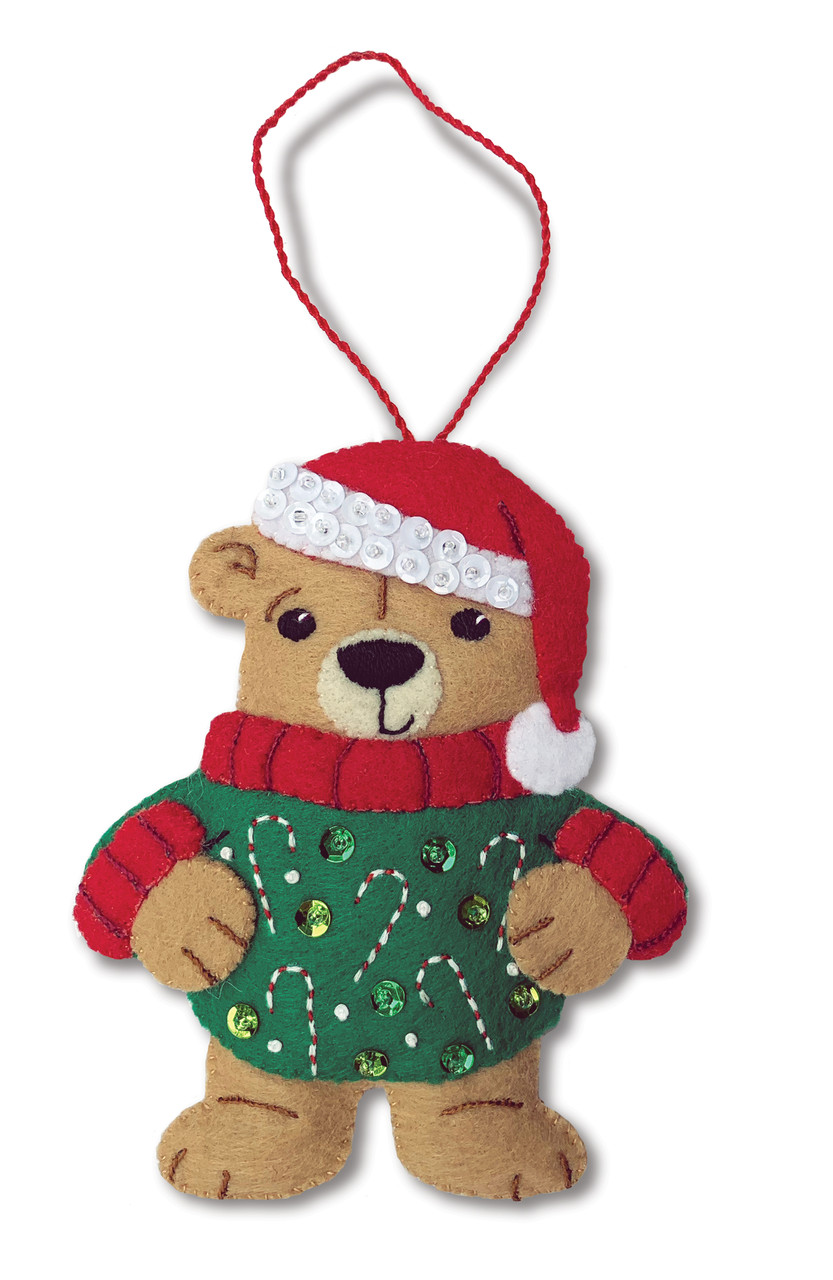 MerryCollectibles UGLY SWEATER BEAR 4, Felt Ornament Kit