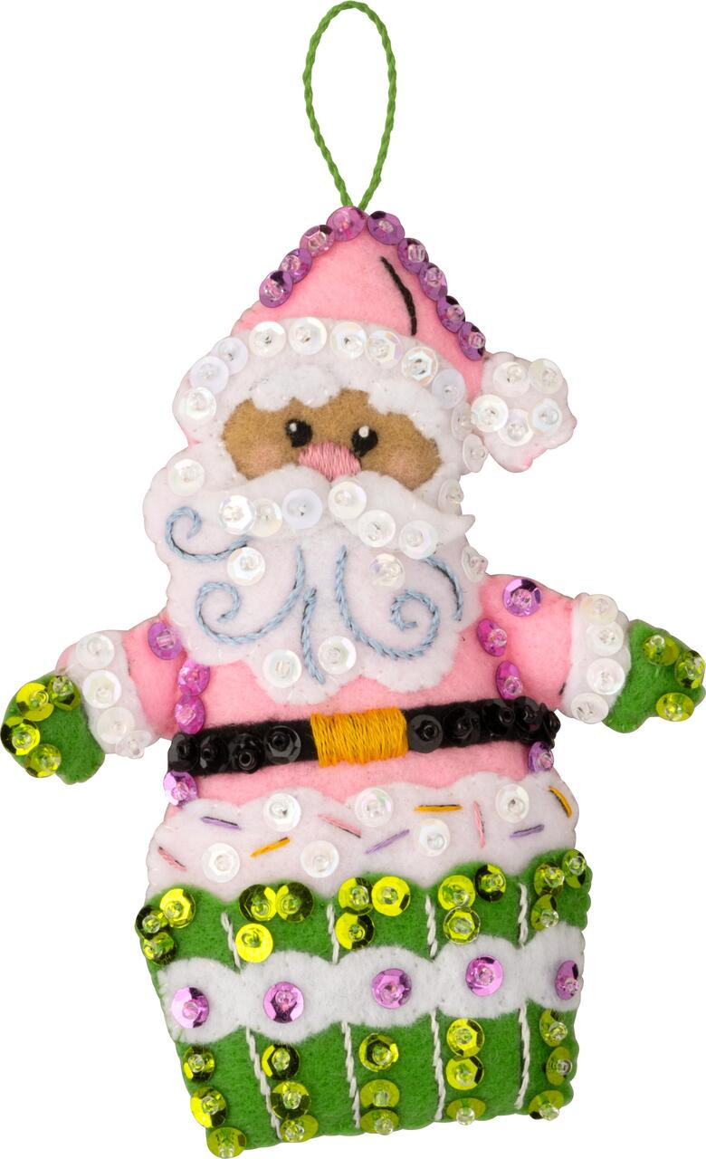 Snowman's Candy Confections felt ornament kit from Bucilla, set of 4