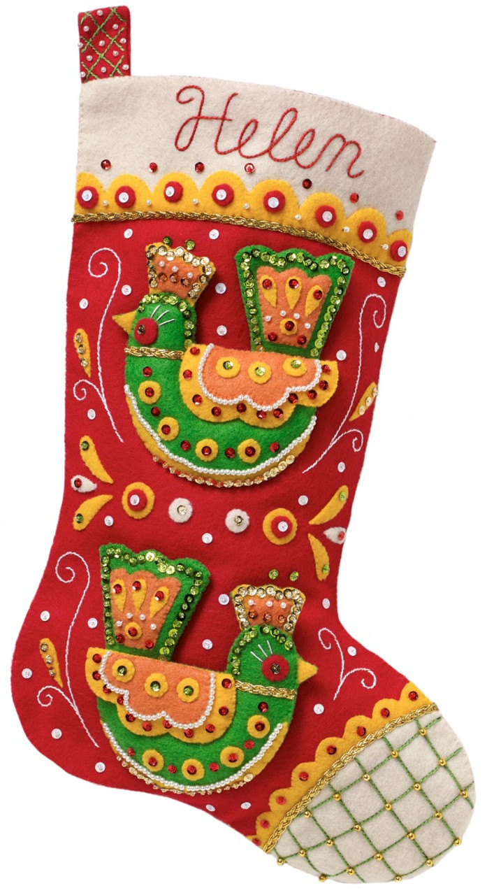 Shop Plaid Bucilla ® Seasonal - Felt - Stocking Kits - Festive Winter Birds  - 89590E - 89590E