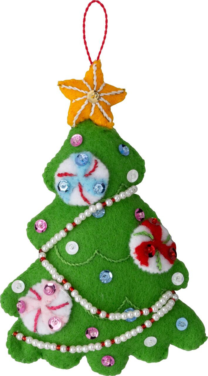Santa's Candy Christmas felt ornament kit from Bucilla, set of 6