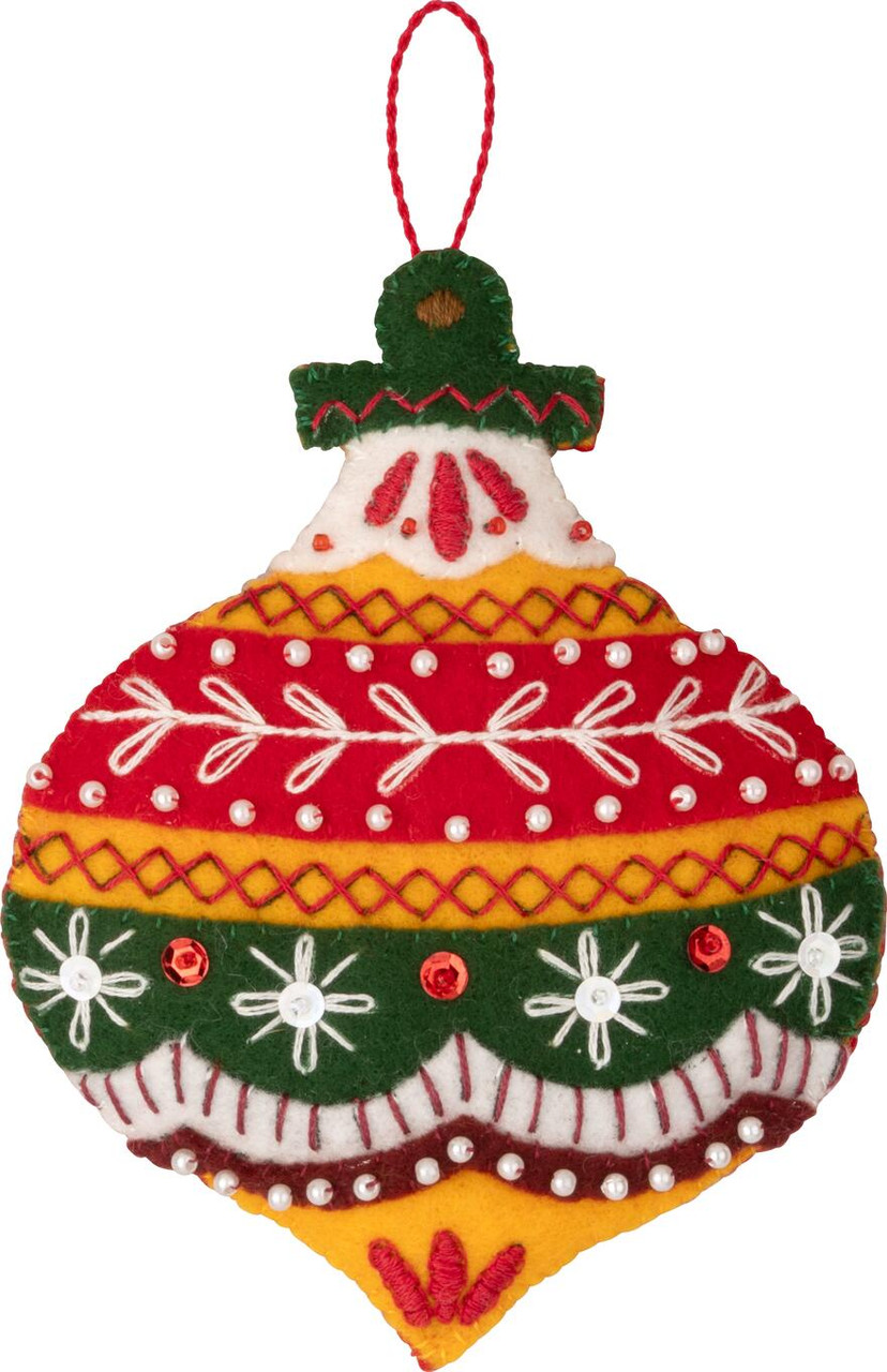 Santa's Nordic Felt Ornament kit from Bucilla, set of 6, available