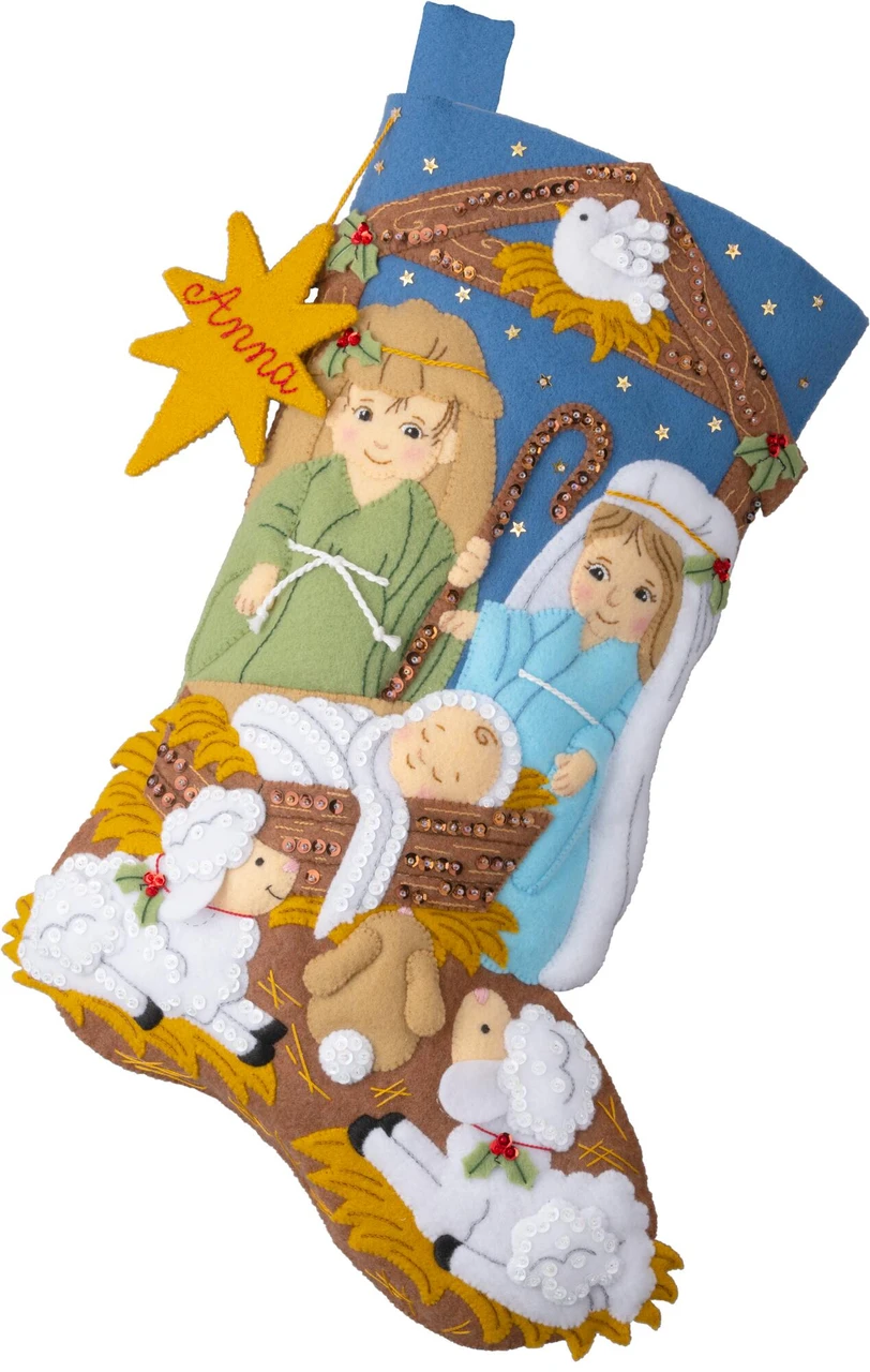 Blessed Nativity Bucilla Felt Christmas Stocking Kit available at ...