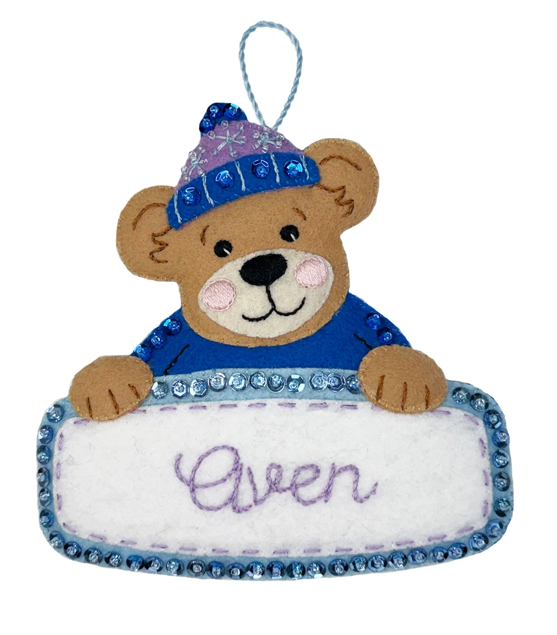 Tag Bea MerryStockings Premium Personalized Felt Name Tag Kit | Teddy Bear