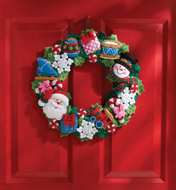 Bucilla Christmas Toys Felt Applique Wreath