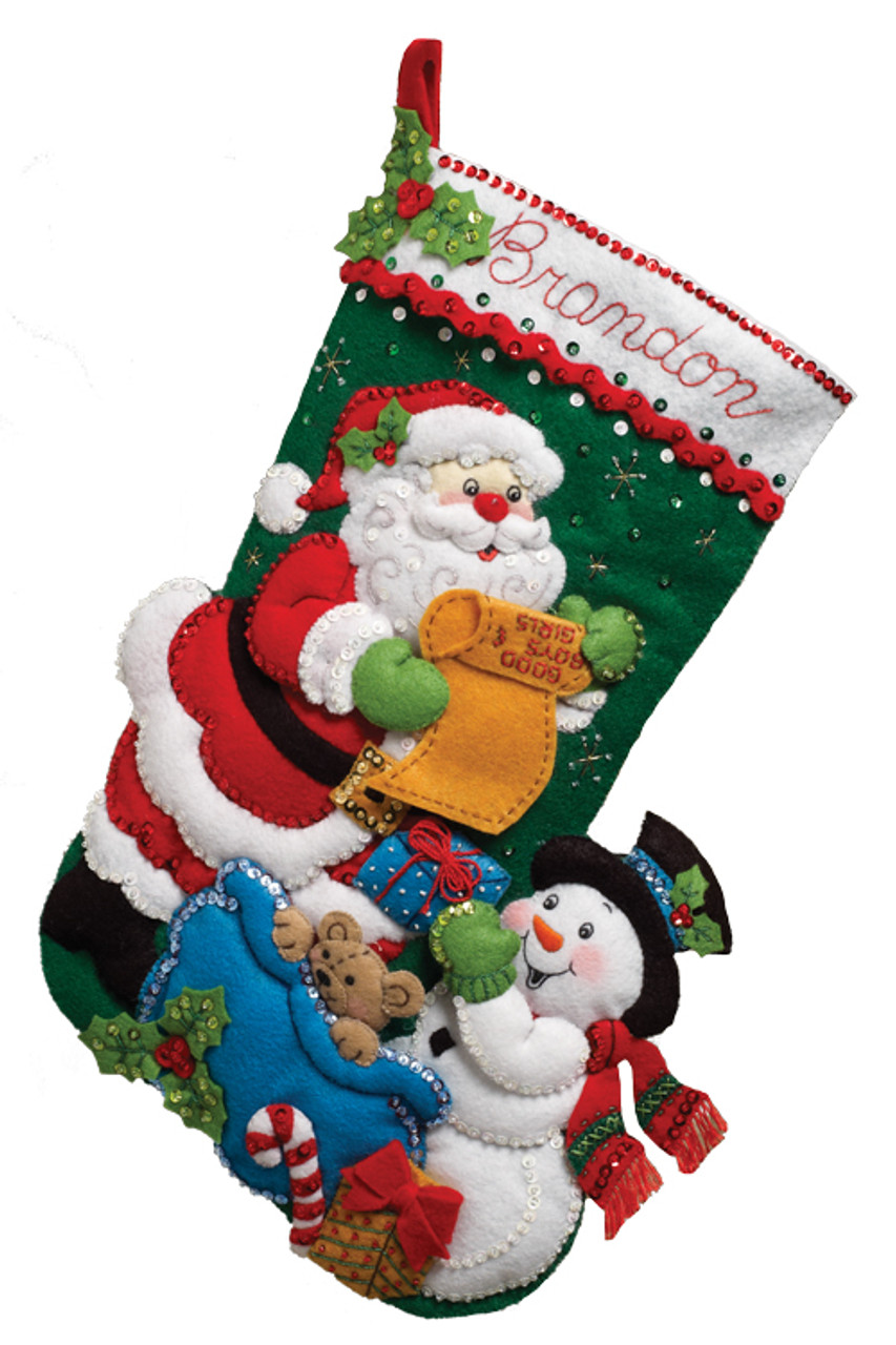 Last minute Gifts Felt Stocking Applique From Bucilla - Bucilla