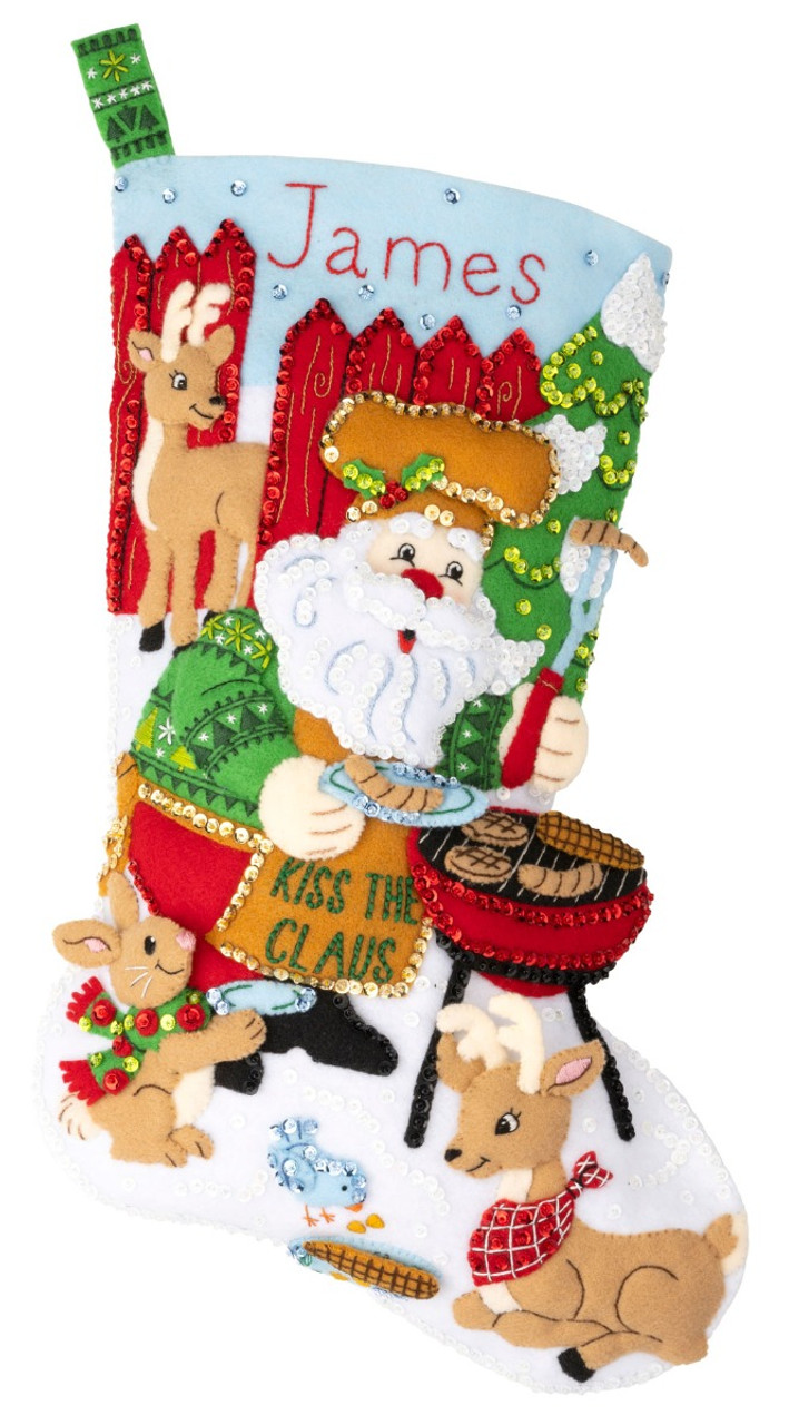 Grilling Santa Bucilla Stocking Kit