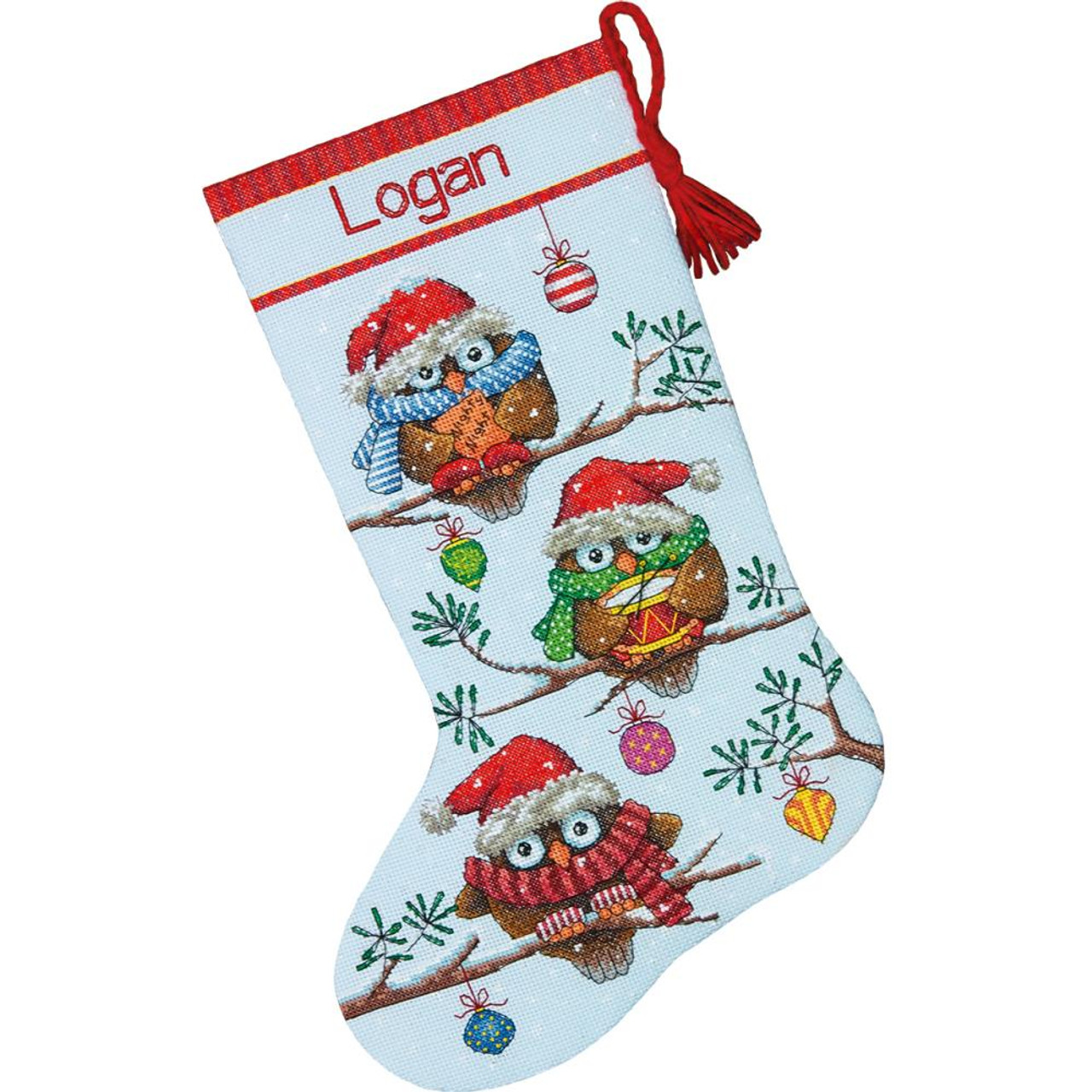 Dimensions Counted Cross Stitch Kit 16 Long-Holiday Hooties Stocking