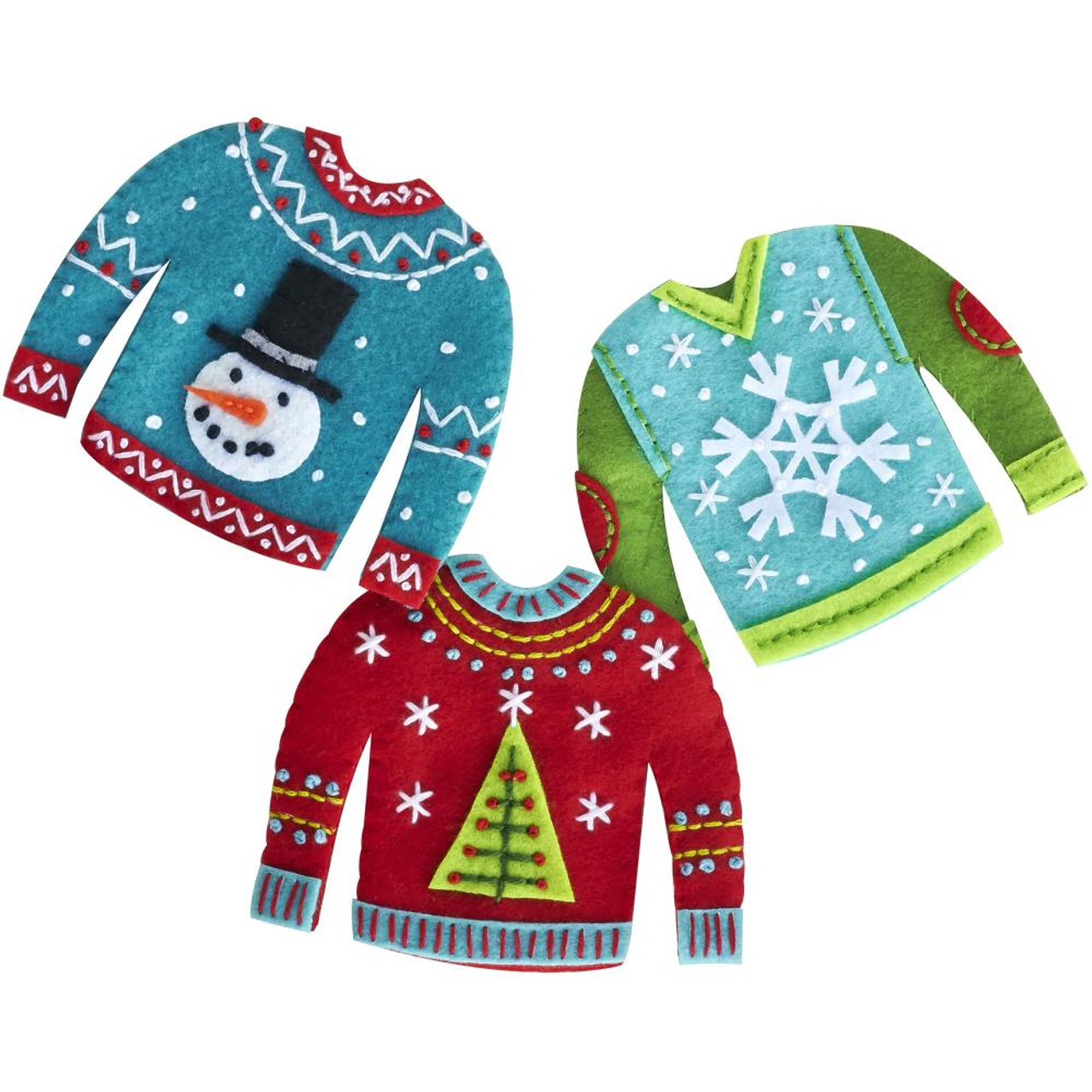 Bucilla Felt Ornaments Applique Kit Set of 6 - Ugly Sweater