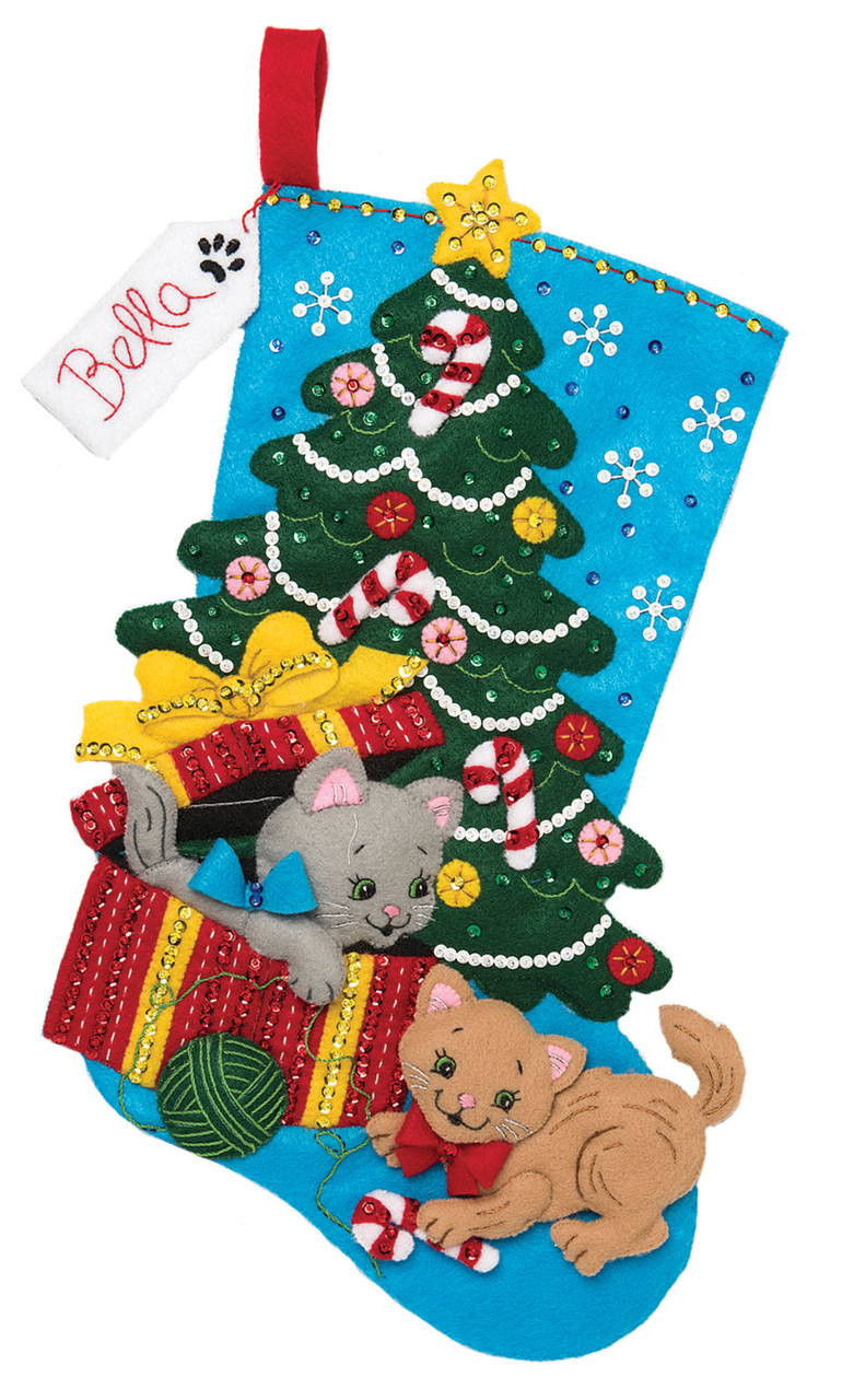 Bucilla 86899E 18 in. Felt Stocking Applique Kit The Pawfect Gift