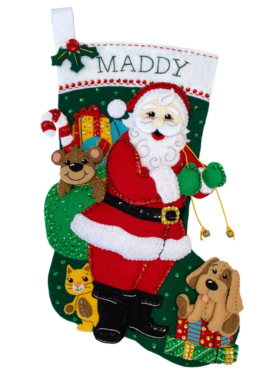 Classic Santa Felt Christmas Stocking Kit MerryStockings