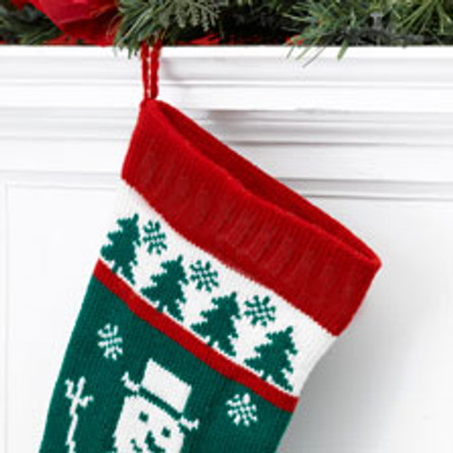 Wool Christmas Stocking Diamond Frosty Snowman