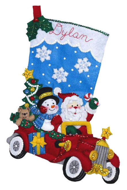 Holiday Drive Bucilla Christmas Stocking Kit