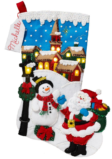 Christmas Village Bucilla Christmas Stocking Kit