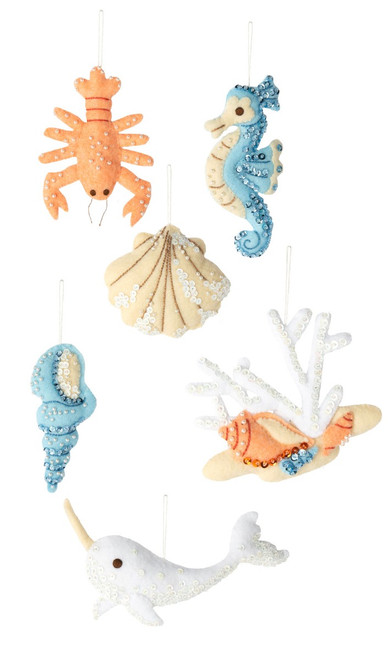 Seashore Santa Bucilla Ornament kit, set of 6