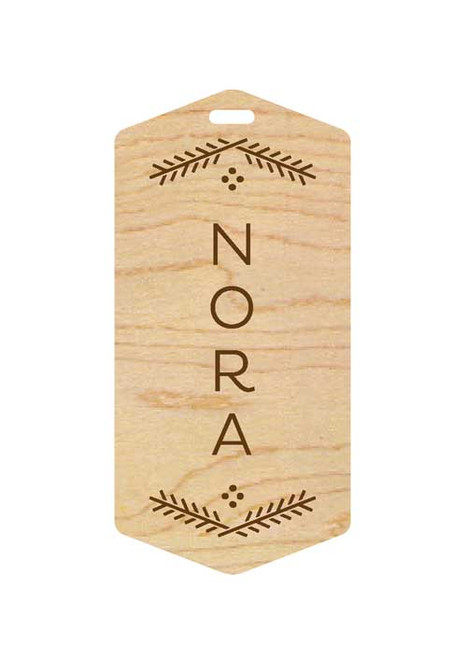 Personalized Wooden Gift Tag | MerryStockings Holly and Berries