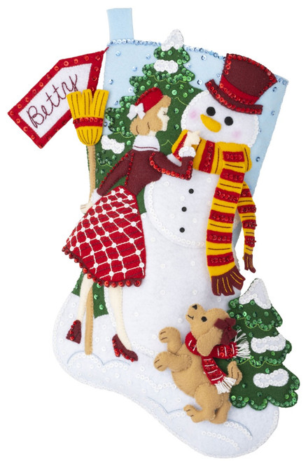 Date with a Snowman Bucilla Stocking Kit