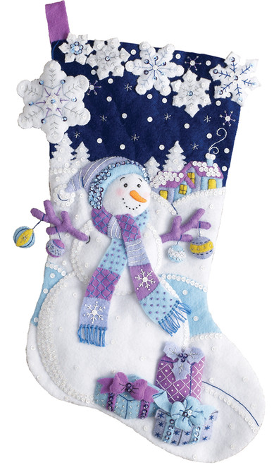 Frosty Night Bucilla Christmas Stocking Kit available at MerryStockings
