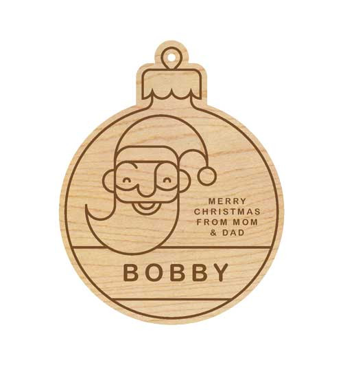 Personalized Wooden Gift Tag | MerryStockings Santa Ornament