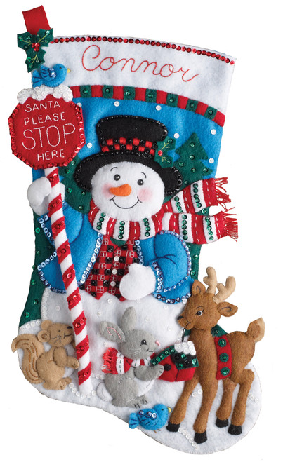 Santa Stop Here Bucilla Christmas Stocking Kit from MerryStockings