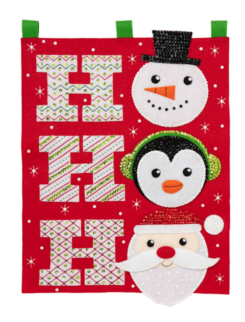 Ho Ho Ho Hallmark Bucilla Wall Hanging Kit