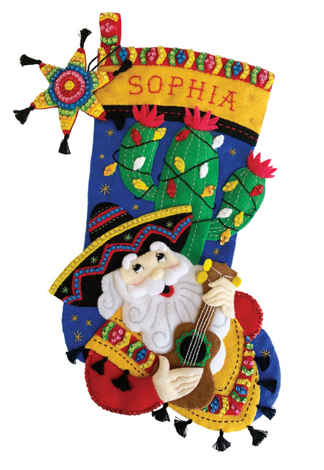 Bucilla - Felt - Stocking Kits - Rooftop Santa - 89626E