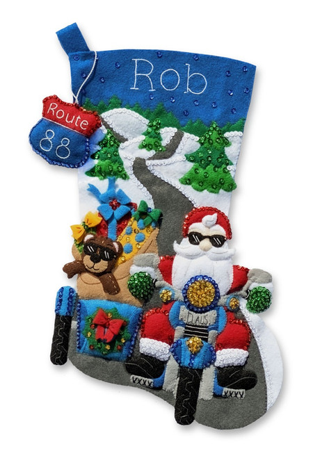 Bucilla Felt Stocking Applique Kit 18 Long-North Pole Santa, 1