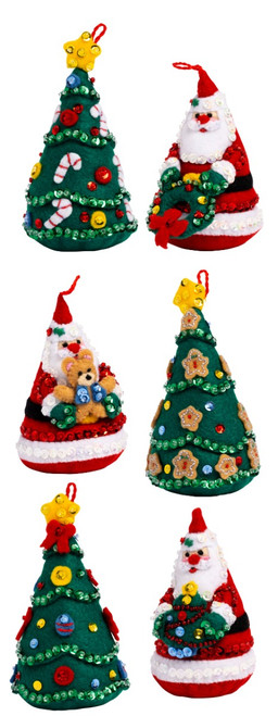 Santa's Tree Treasures Bucilla 3D Ornament Kit