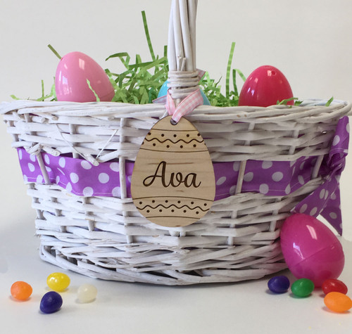 Personalized Easter Basket Tag | Wooden Ornament