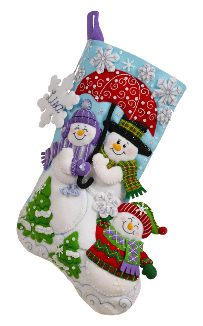 Frosty Family Bucilla felt stocking kit from MerryStockings, new for 2024