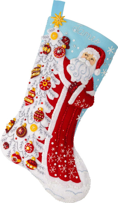 Snowy St. Nick Bucilla felt stocking kit from MerryStockings, new for 2024