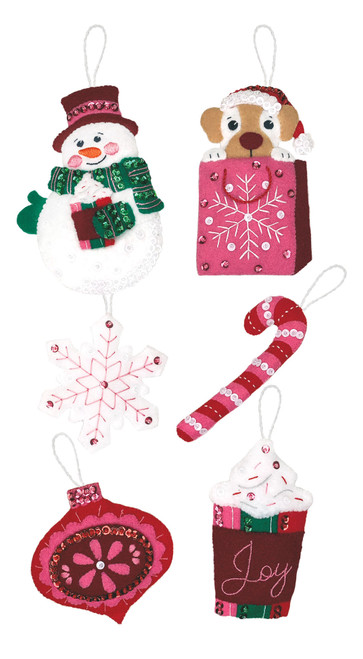 Felt ornament Kit from MerryStockings | Little Miss Christmas, similar to a Bucilla felt ornament kit