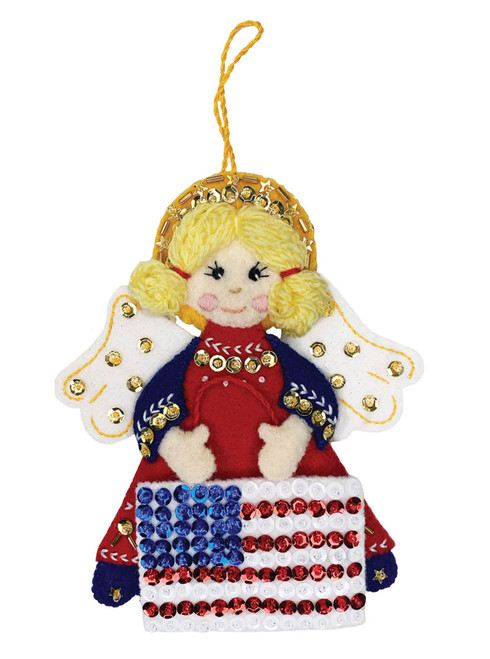 2023 MerryCollectibles Holiday Angel Series | Patriotic Angel | Exclusive MerryStockings ornament, similar to Bucilla